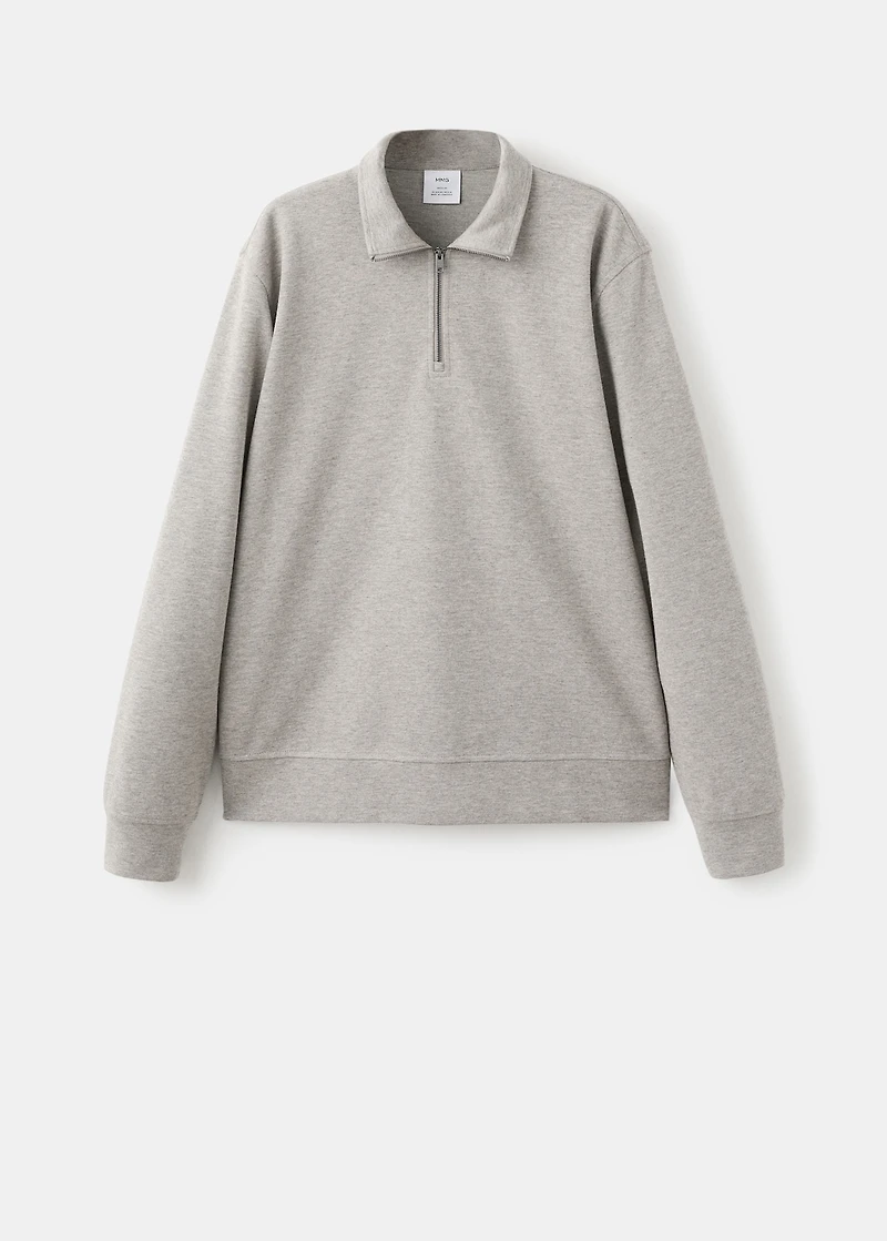 Regular-fit zipper-neck sweatshirt