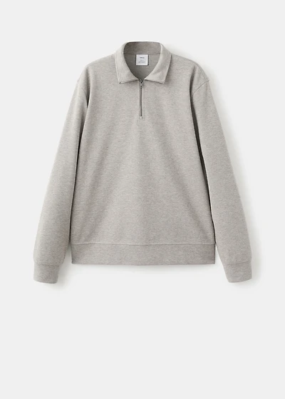 Regular-fit zipper-neck sweatshirt