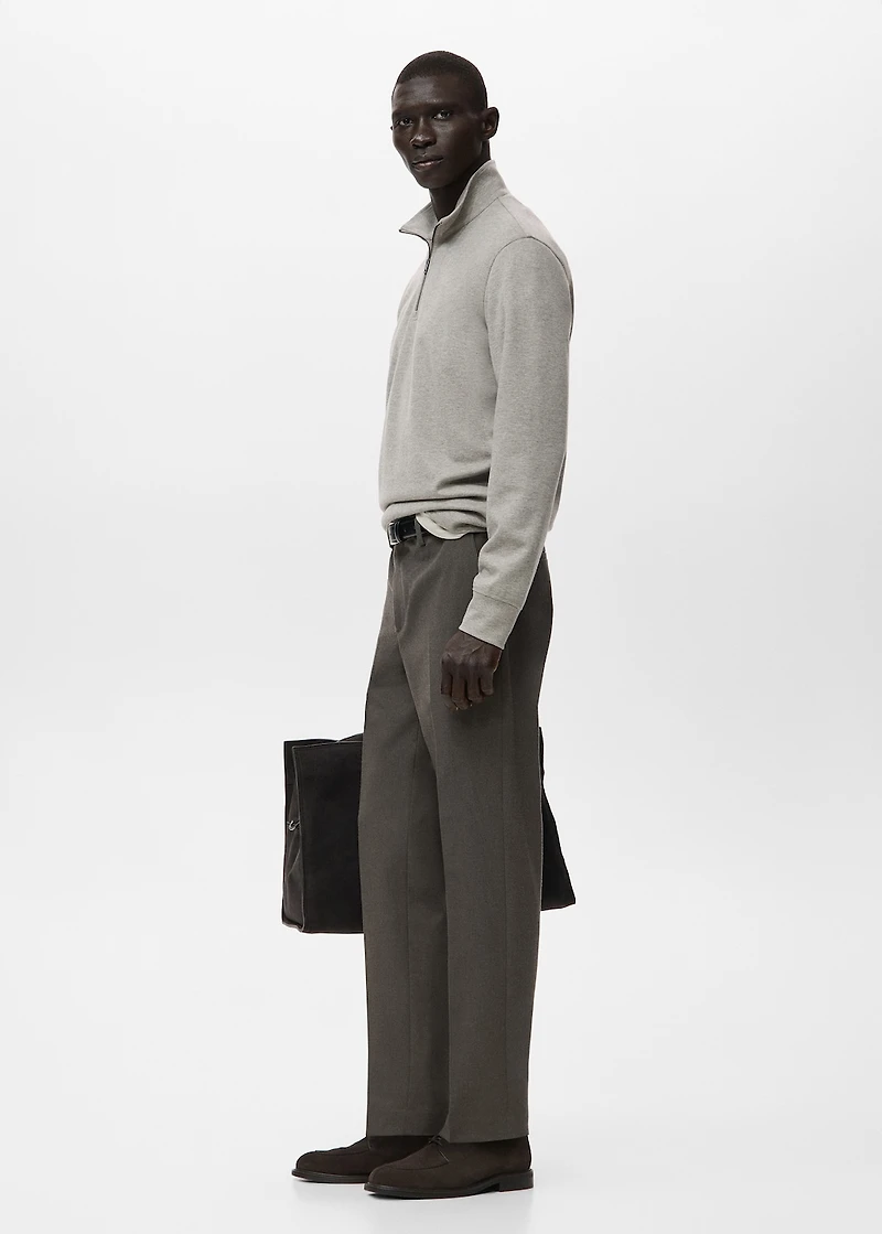 Regular-fit zipper-neck sweatshirt