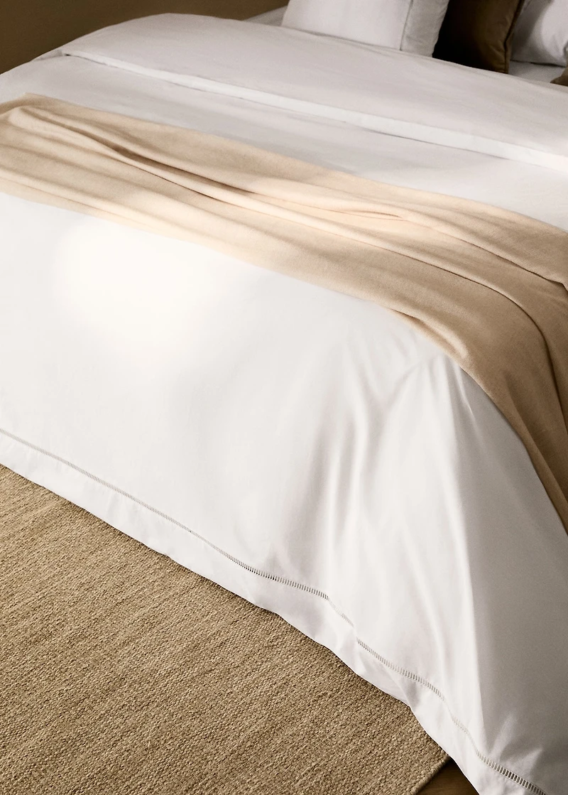 Cotton percale duvet cover with hemstitch for 180/200 cm bed