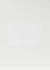 Embroidered hemstitched linen placemat