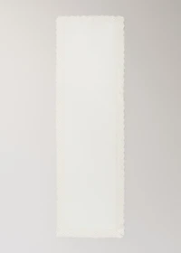 Jacquard linen lace floral table runner