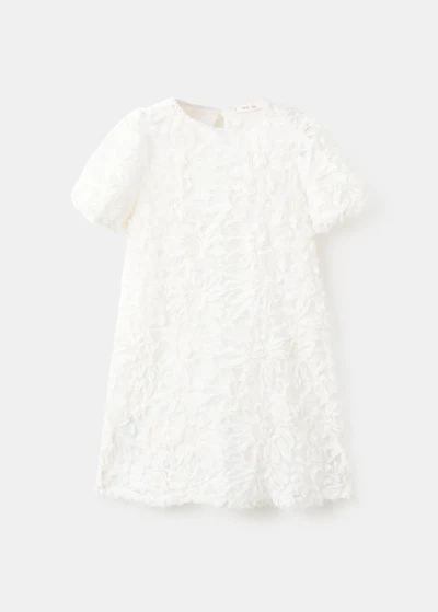 Tulle dress with embroidered flower