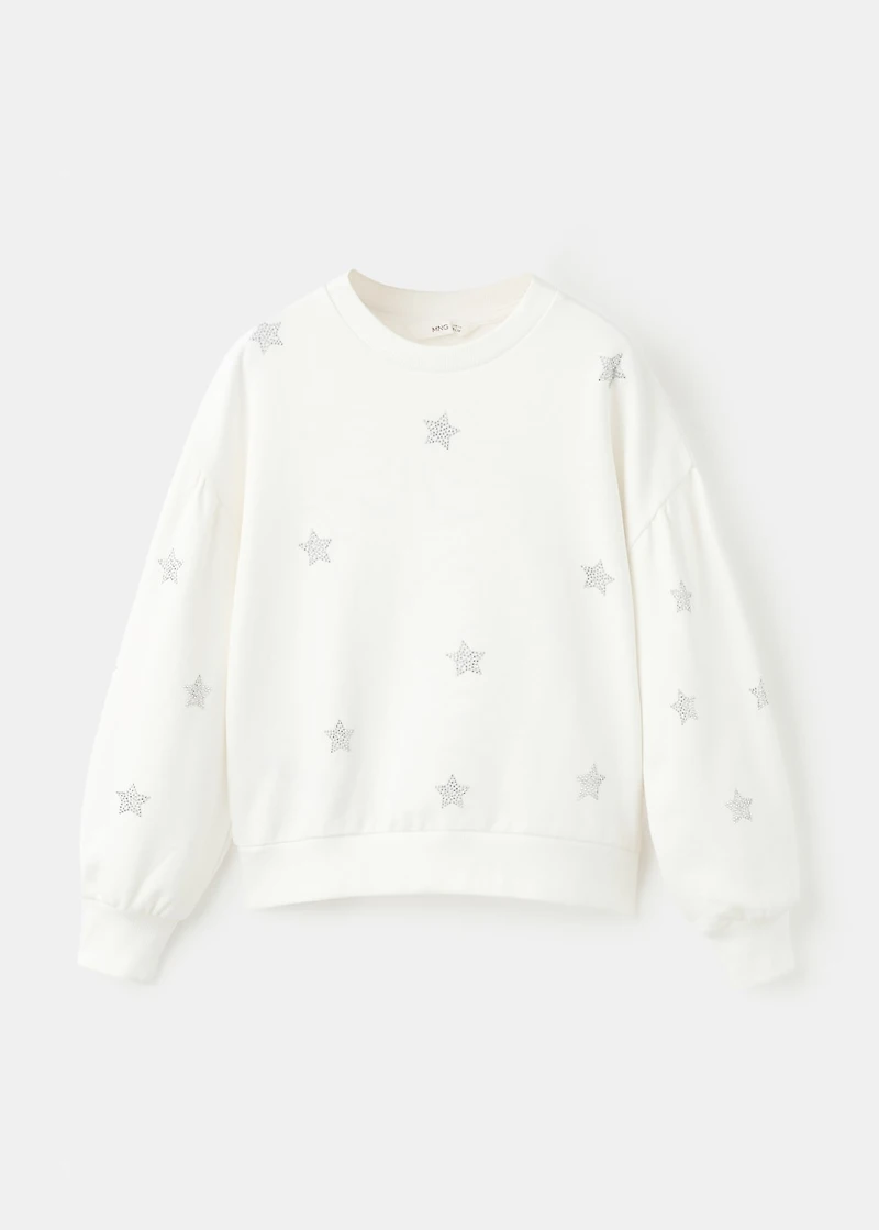 Sweatshirt with rhinestone stars