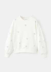 Sweatshirt with rhinestone stars