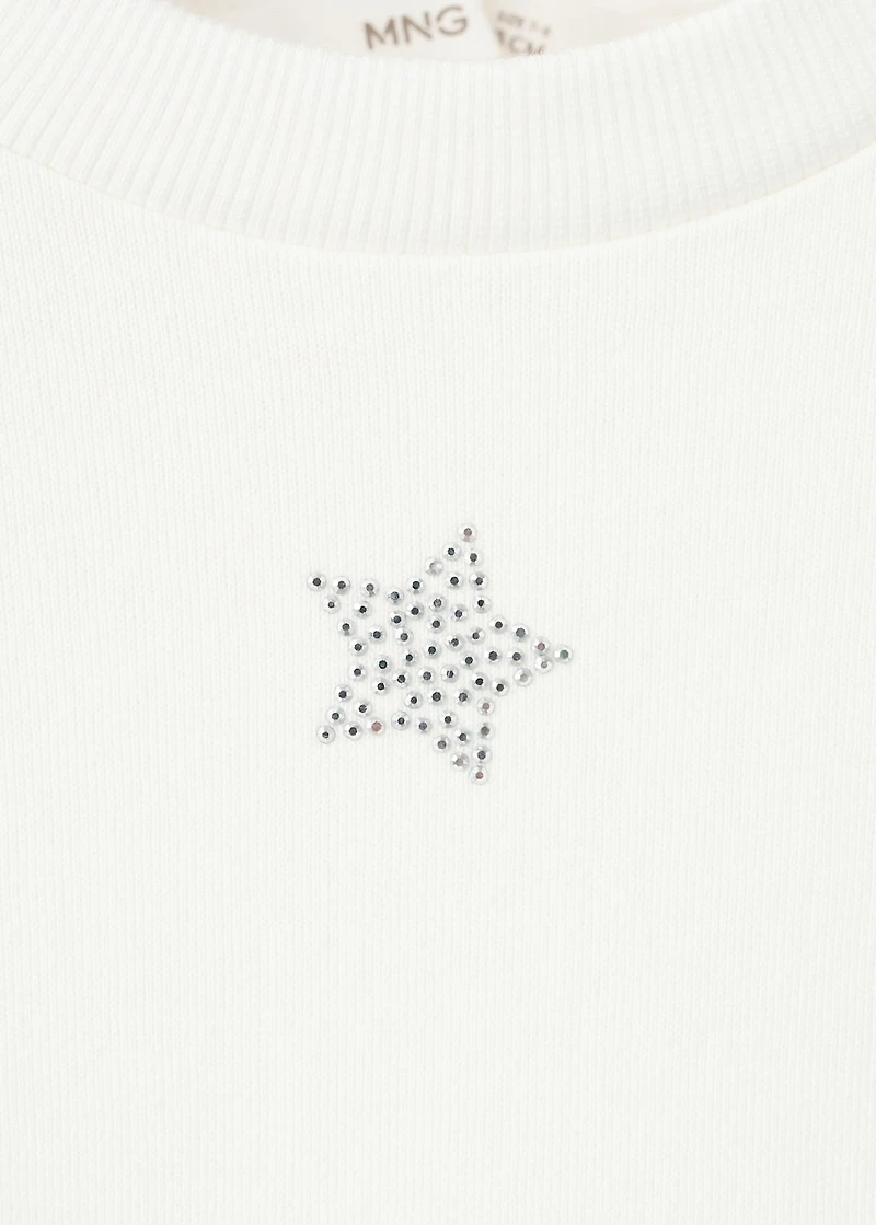 Sweatshirt with rhinestone stars
