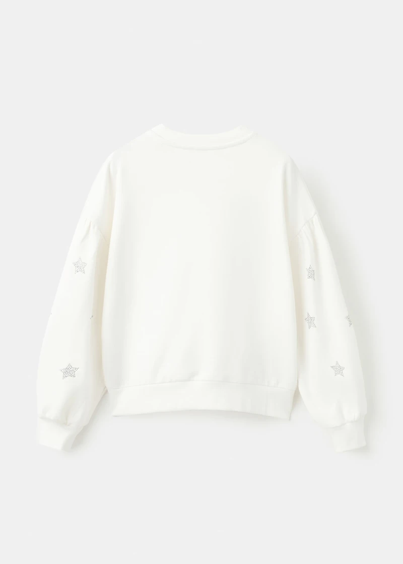 Sweatshirt with rhinestone stars