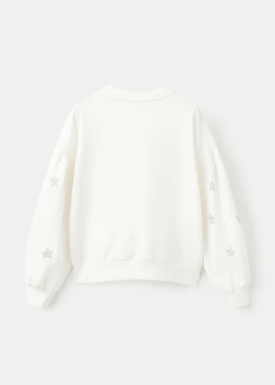 Sweatshirt with rhinestone stars