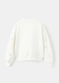 Sweatshirt with rhinestone stars