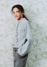 Ruffled lurex blouse