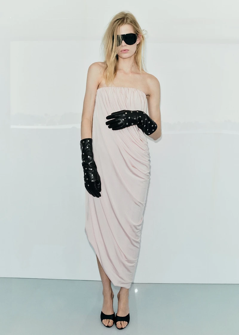 Studded leather gloves