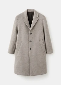 Herringbone structure wool coat