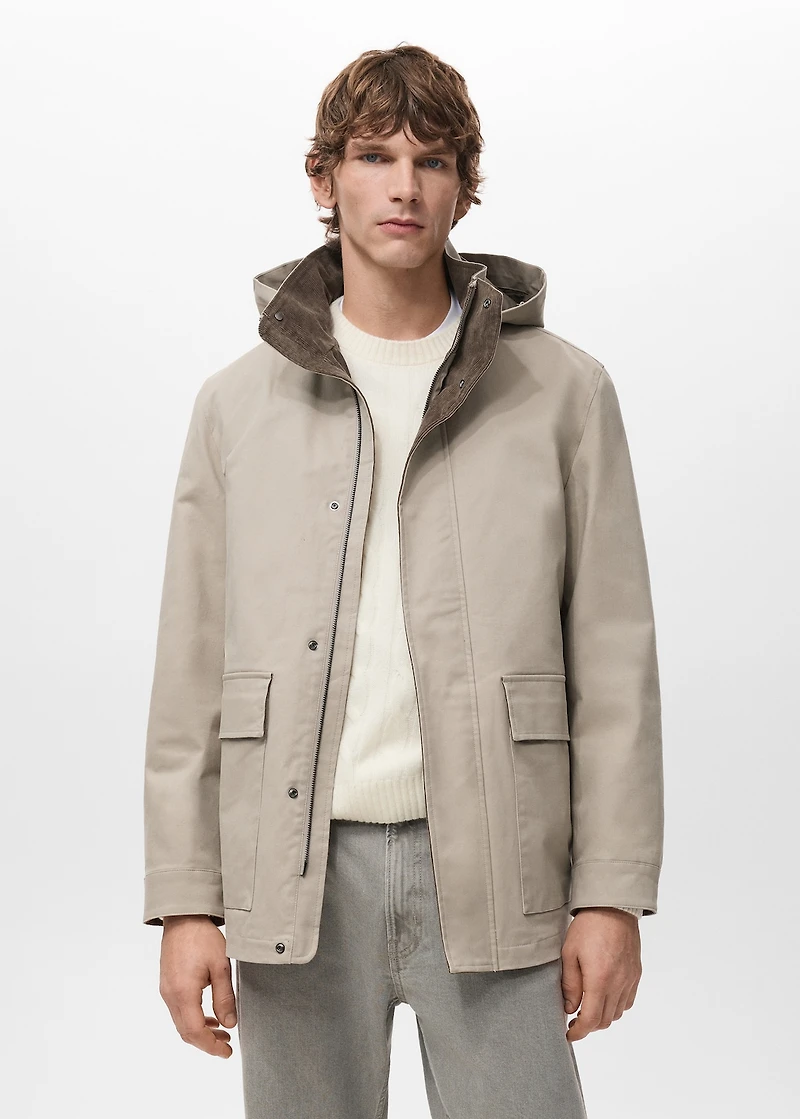 Parka with detachable inner hood