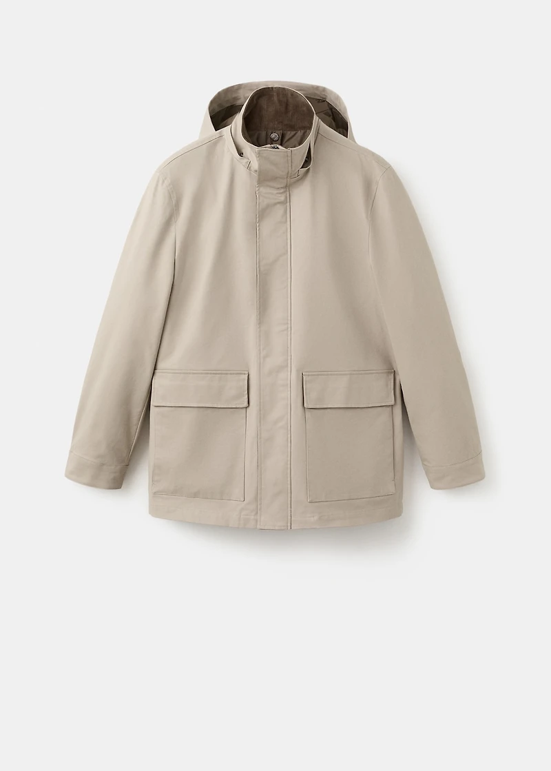 Parka with detachable inner hood