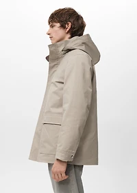Parka with detachable inner hood