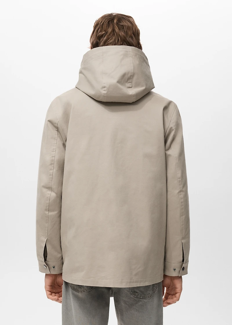Parka with detachable inner hood