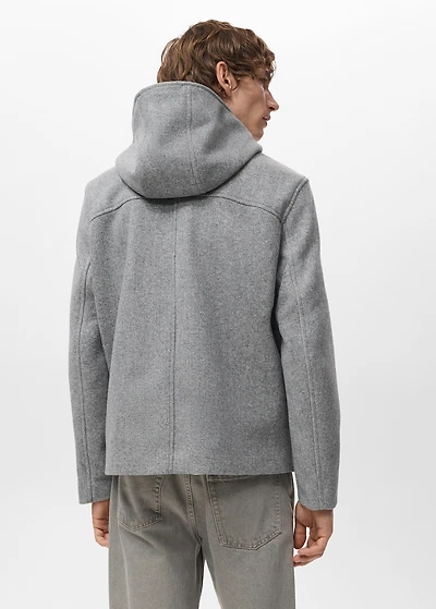 Wool coat with hood