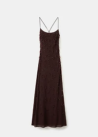 Long dress with embroidered spheres