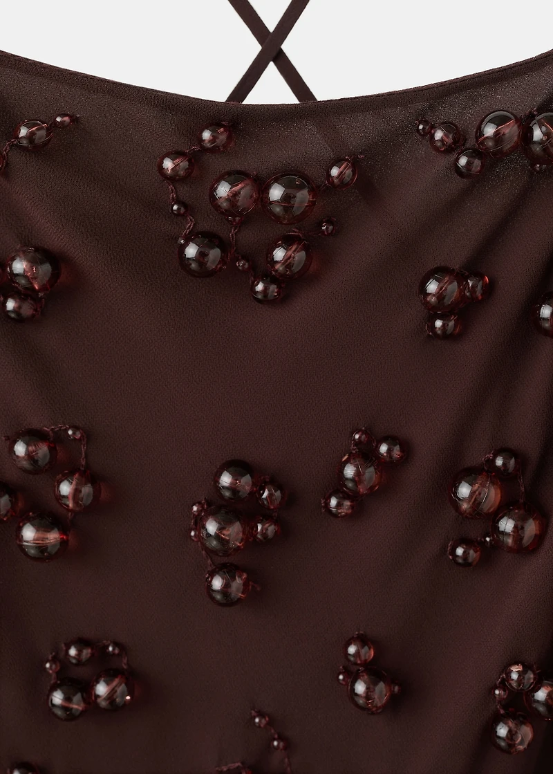 Long dress with embroidered spheres