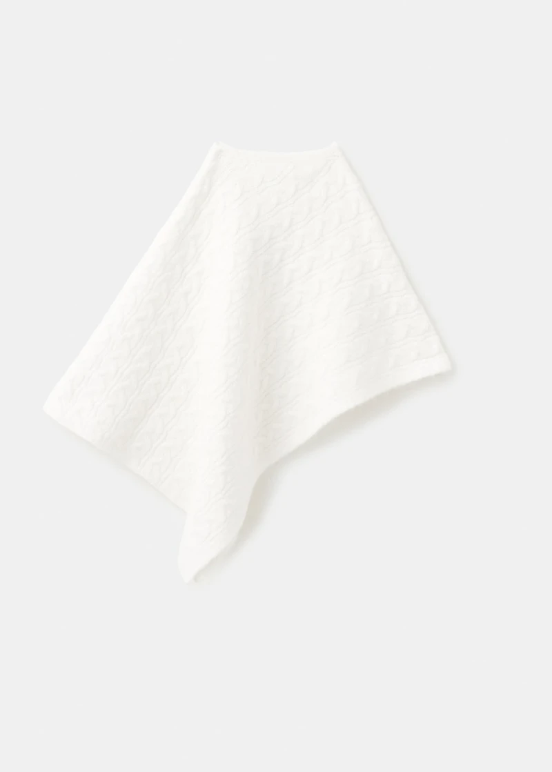 Cable-knit poncho
