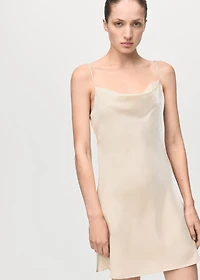 Satin dress with a low-cut neckline