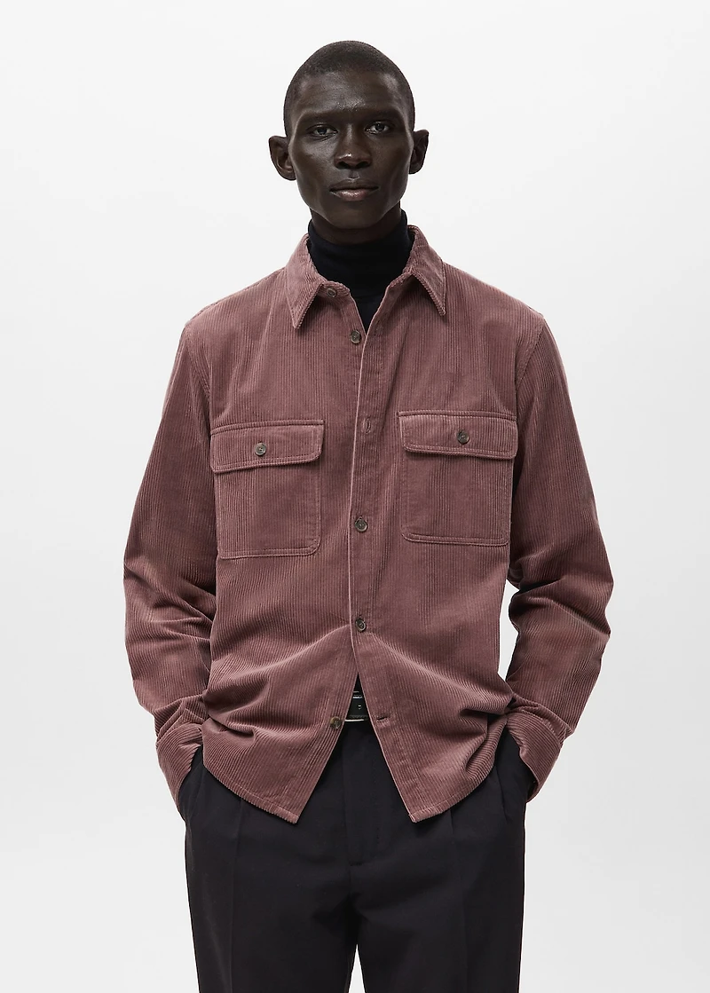 Corduroy overshirt with pockets
