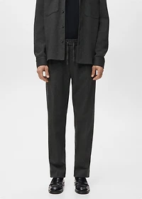 Flannel joggers with drawstring