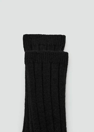 Ribbed wool blend socks