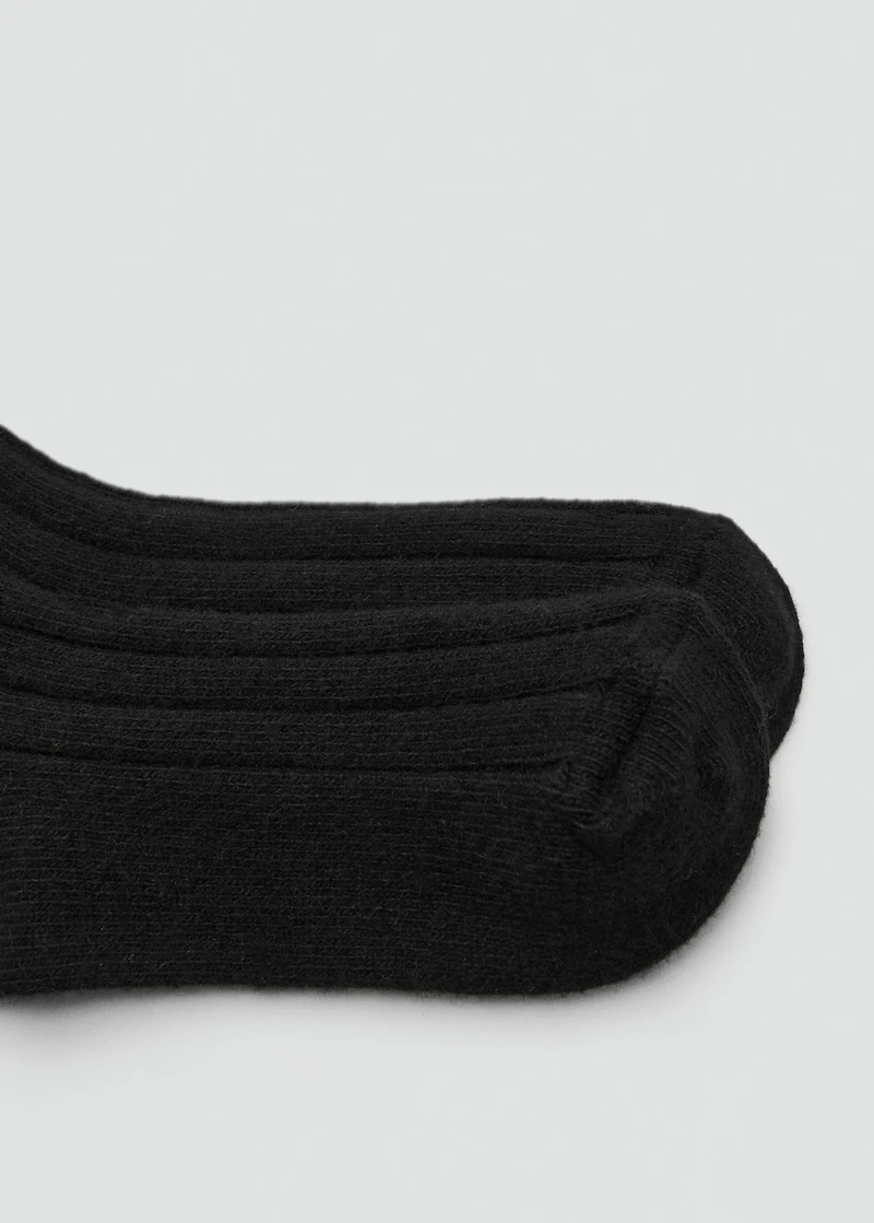 Ribbed wool blend socks
