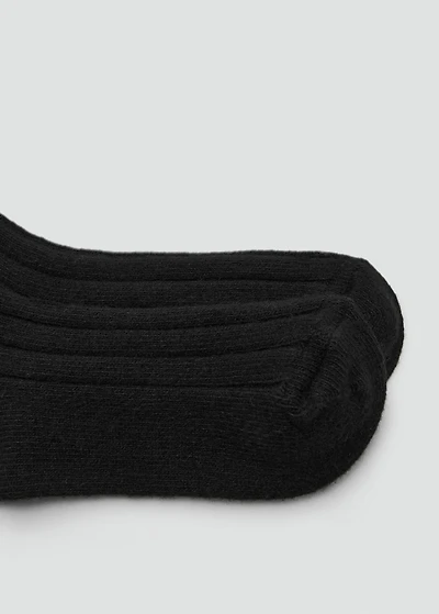 Ribbed wool blend socks
