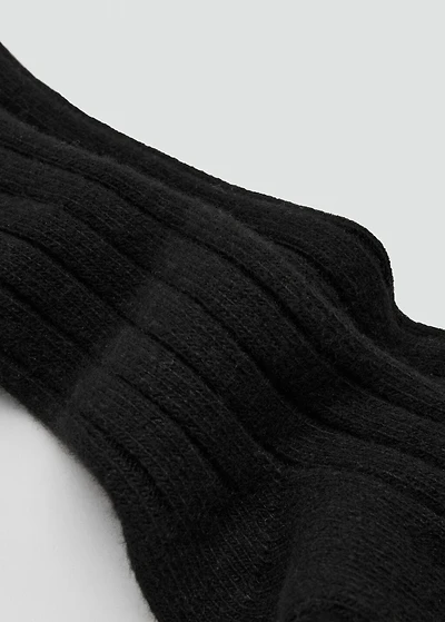 Ribbed wool blend socks