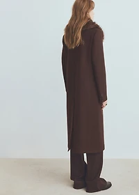 Wool coat with fur collar