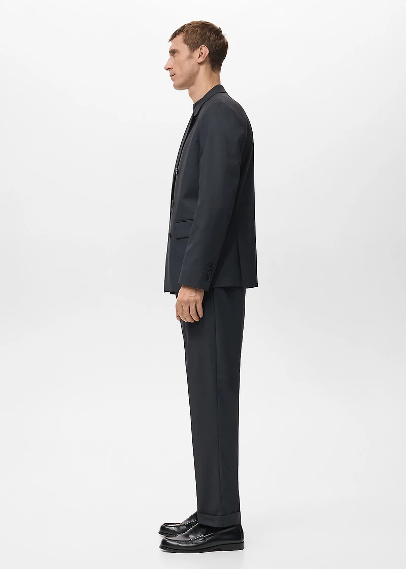 Boston slim-fit double-breasted suit blazer