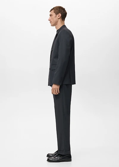 Boston slim-fit double-breasted suit blazer