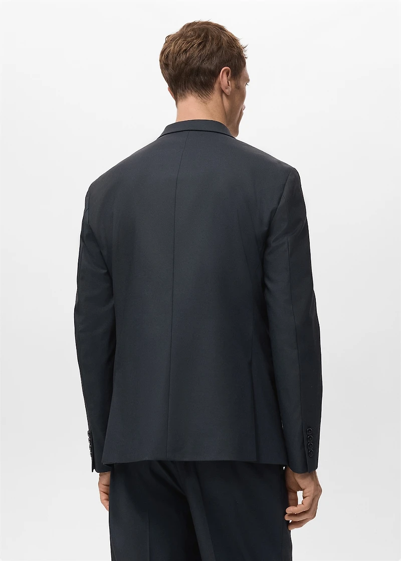 Boston slim-fit double-breasted suit blazer