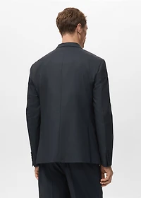 Boston slim-fit double-breasted suit blazer