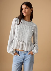 Ruched printed blouse