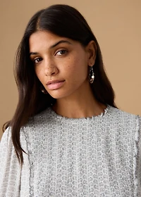 Ruched printed blouse