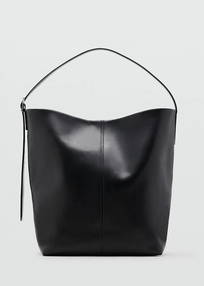 Leather bucket bag