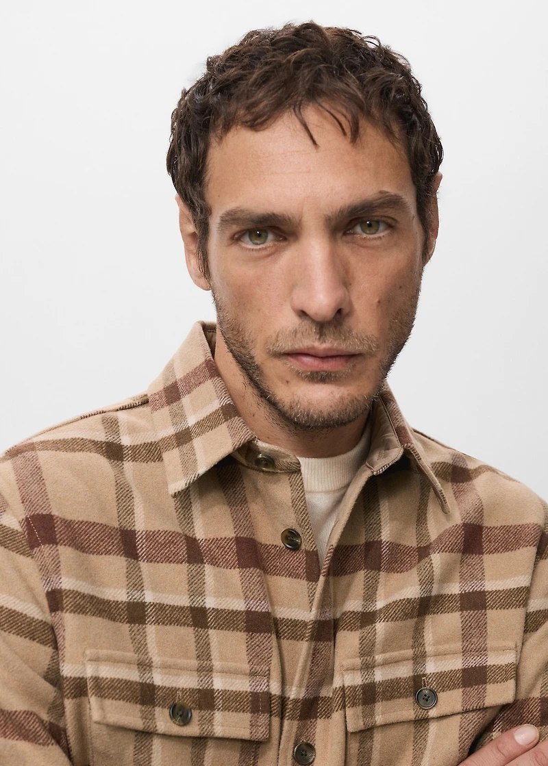 Check overshirt with pockets