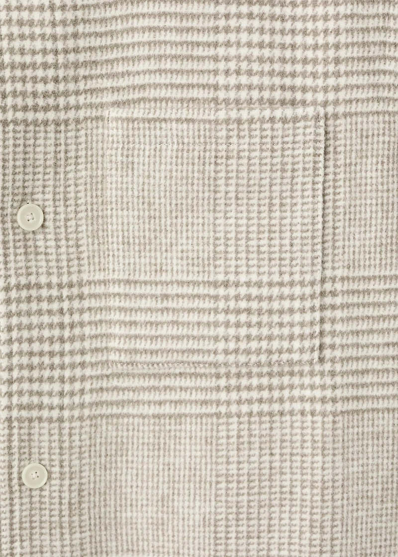 Check wool-blend overshirt