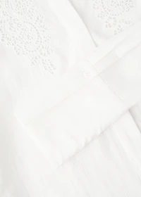 Embroidered shirt with lace accents