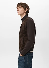 Suede leather jacket