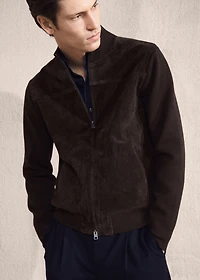 Combined leather and suede jacket