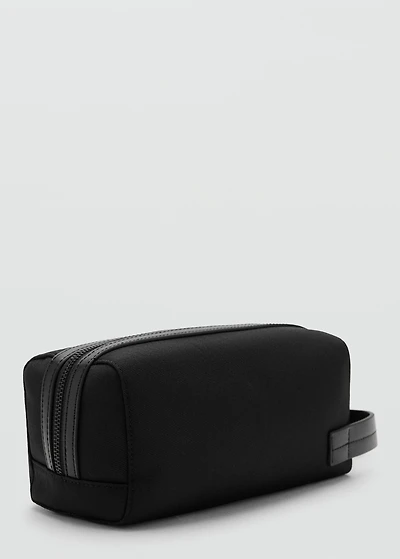 Toiletry Bag with Leather Details