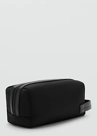 Toiletry Bag with Leather Details
