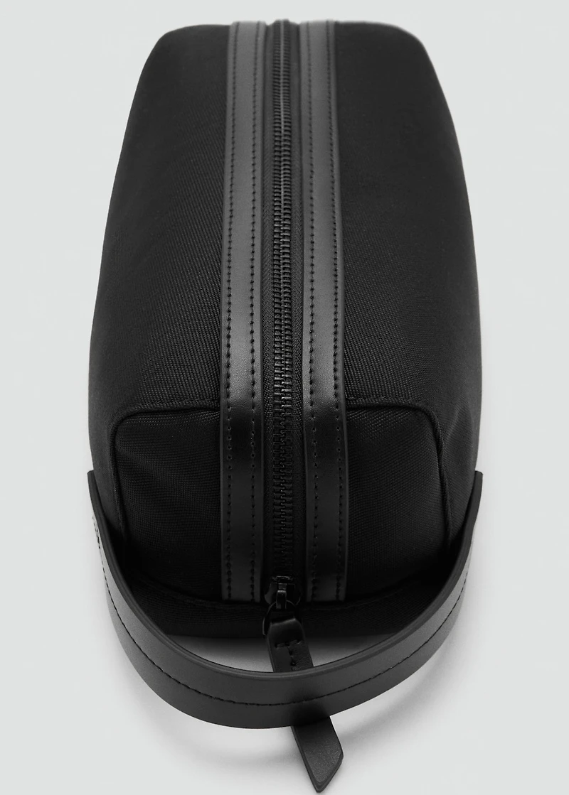 Toiletry Bag with Leather Details