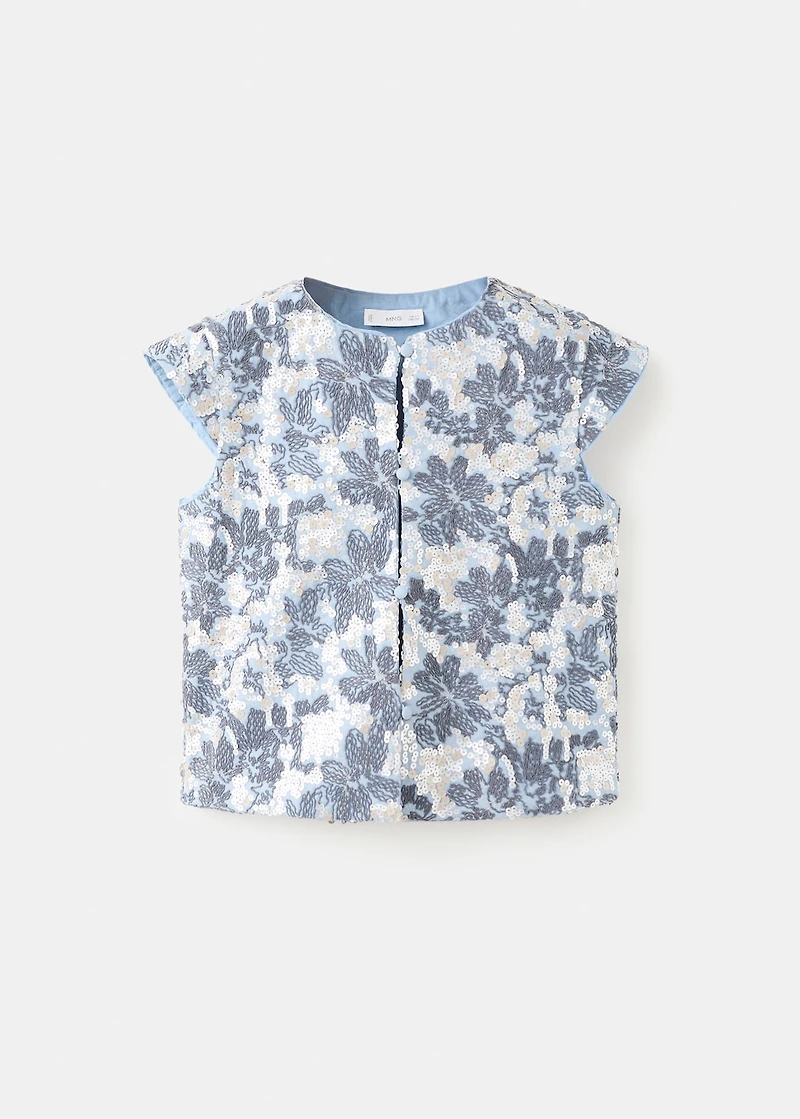 Sequin embroidered gilet