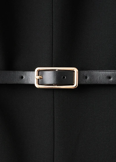 Halter-neck jumpsuit with belt