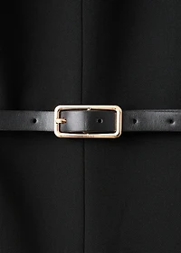 Halter-neck jumpsuit with belt